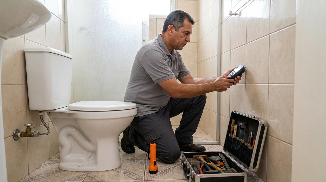 Técnico de caça vazamento com detector em Teresina‑PI