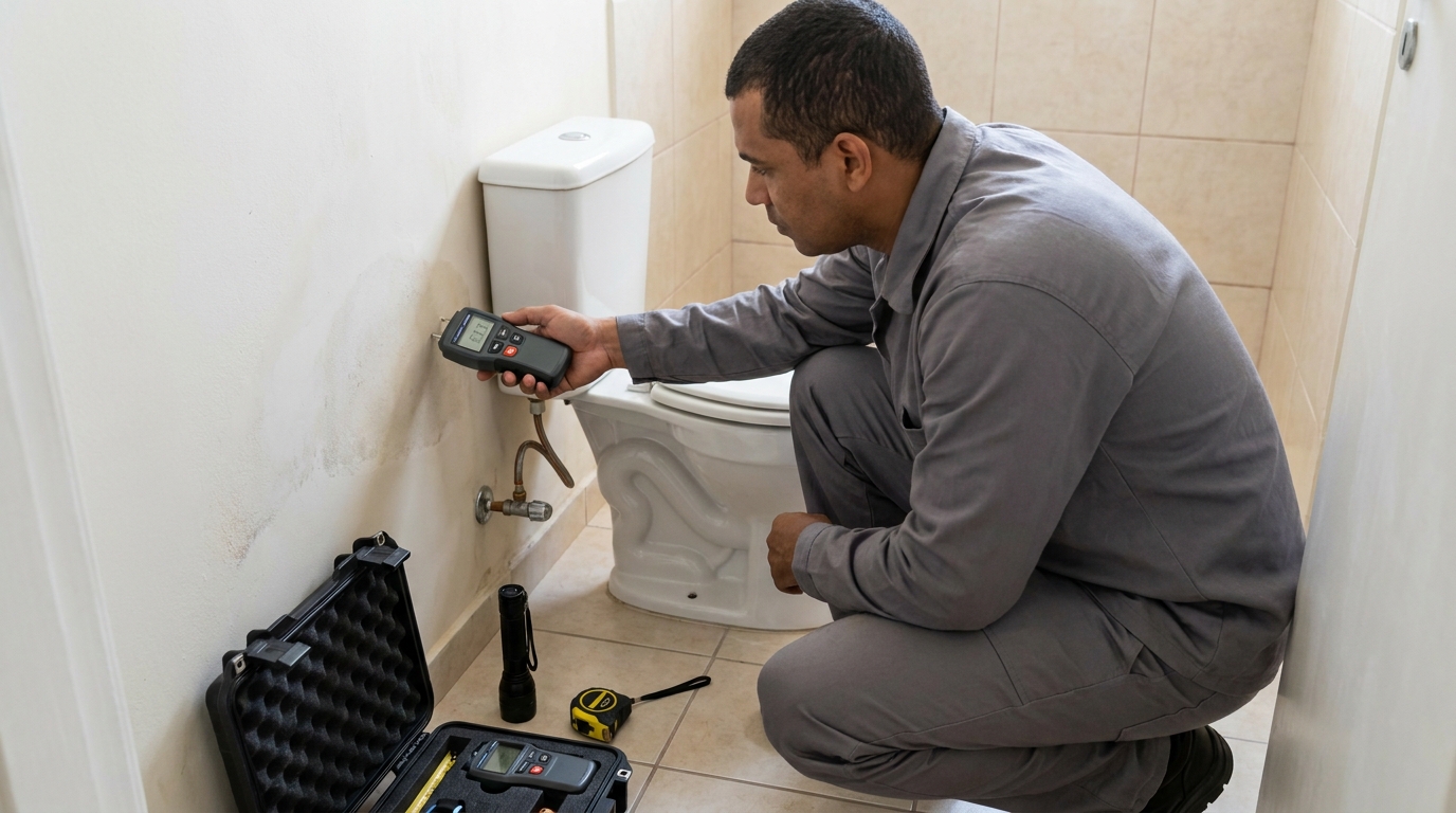 Técnico de caça vazamento em residência em Teresina‑PI